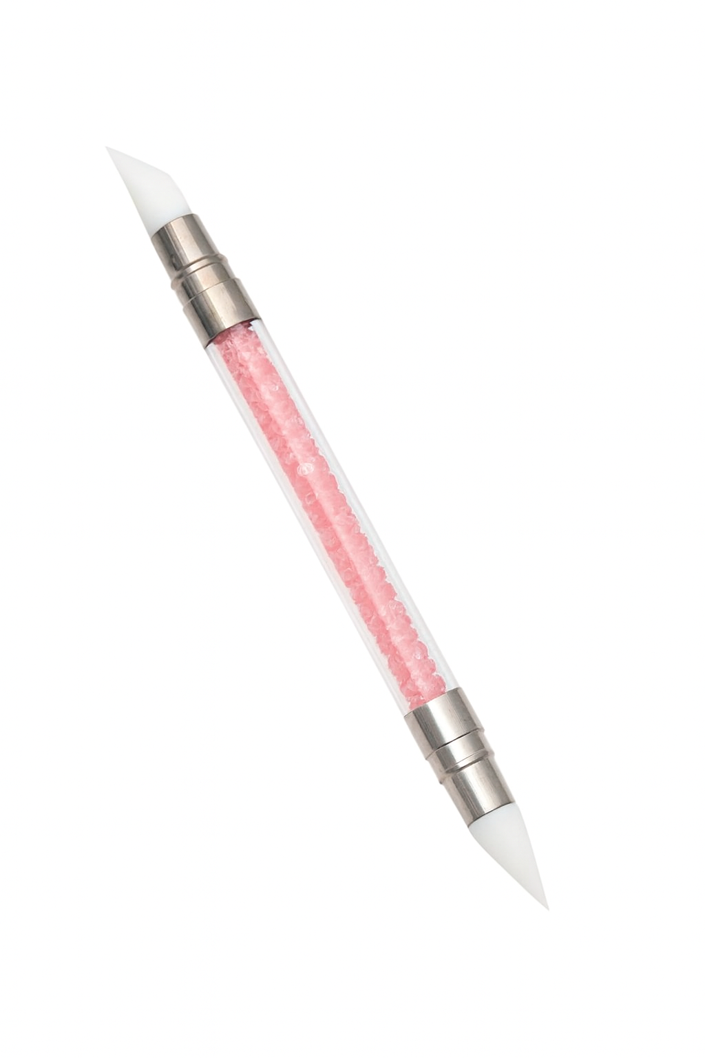 Double-Ended Silicone Nail Art Tool (Pink Crystal Handle)