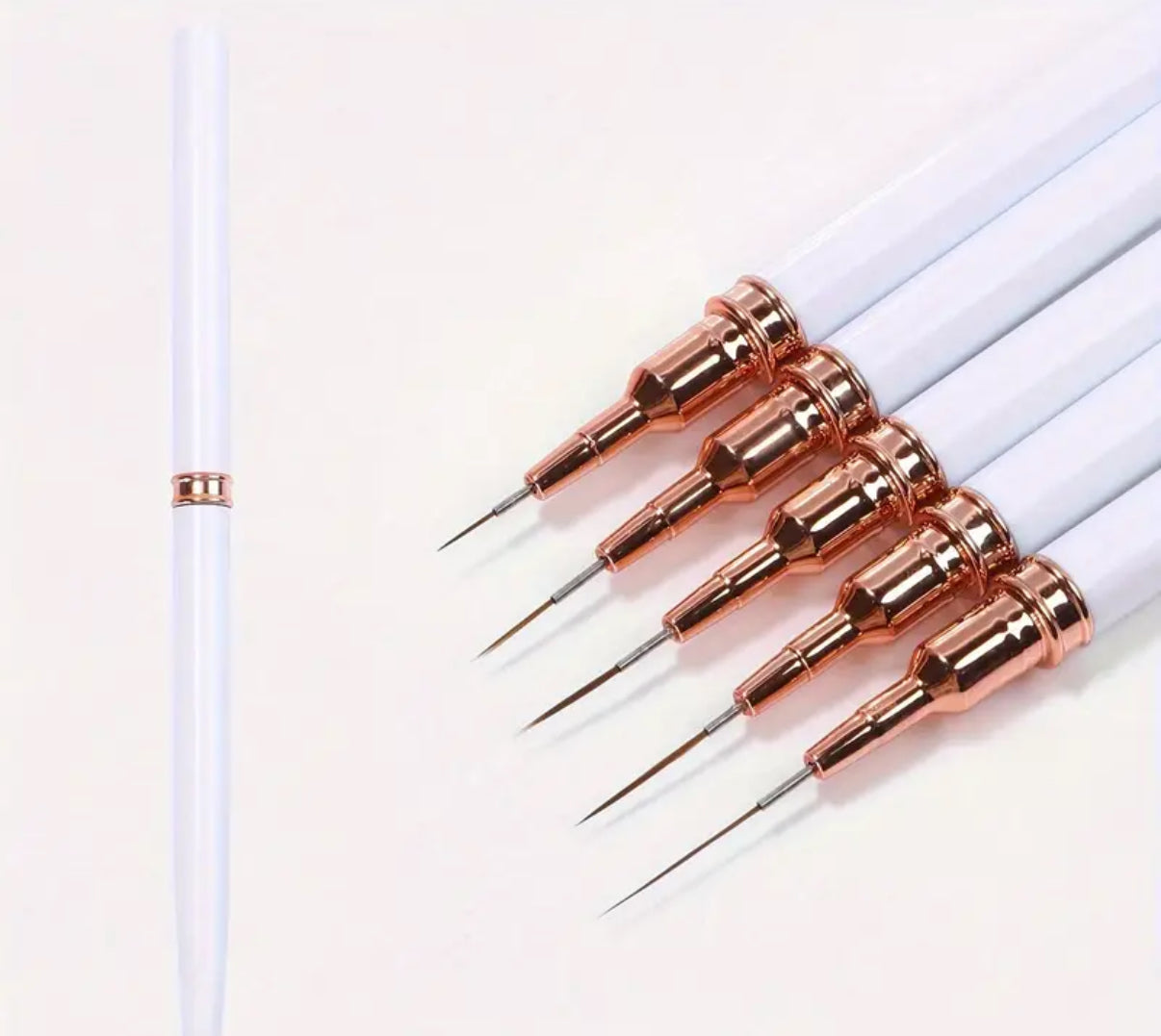 Nail Art Brush Set White (5pcs)