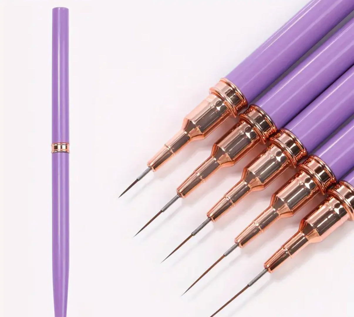 Nail Art Brush Set Purple (5pcs)
