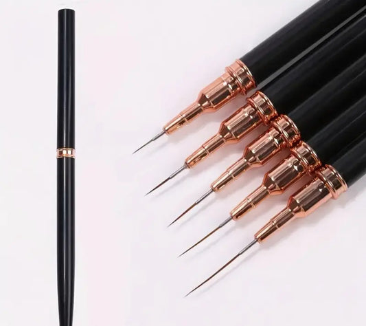 Nail Art Brush Set Black (5pcs)