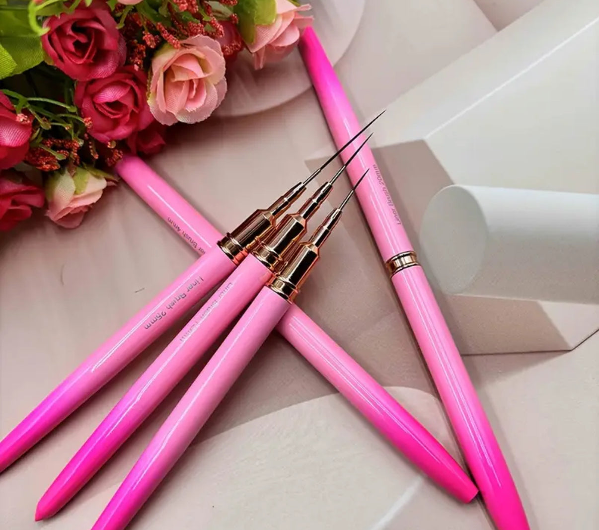 Nail Art Brush Set Pink ombre (5pcs)