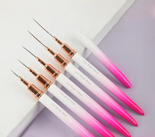 Nail Art Brush Set Pink/white (5pcs)