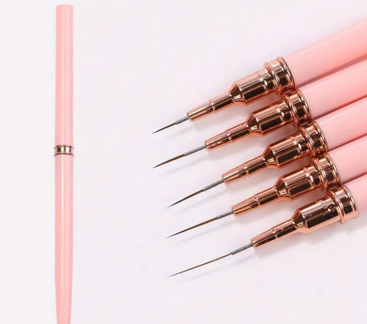 Nail Art Brush Set Baby Pink (5pcs)