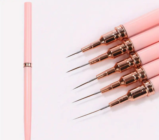 Nail Art Brush Set Baby Pink (5pcs)